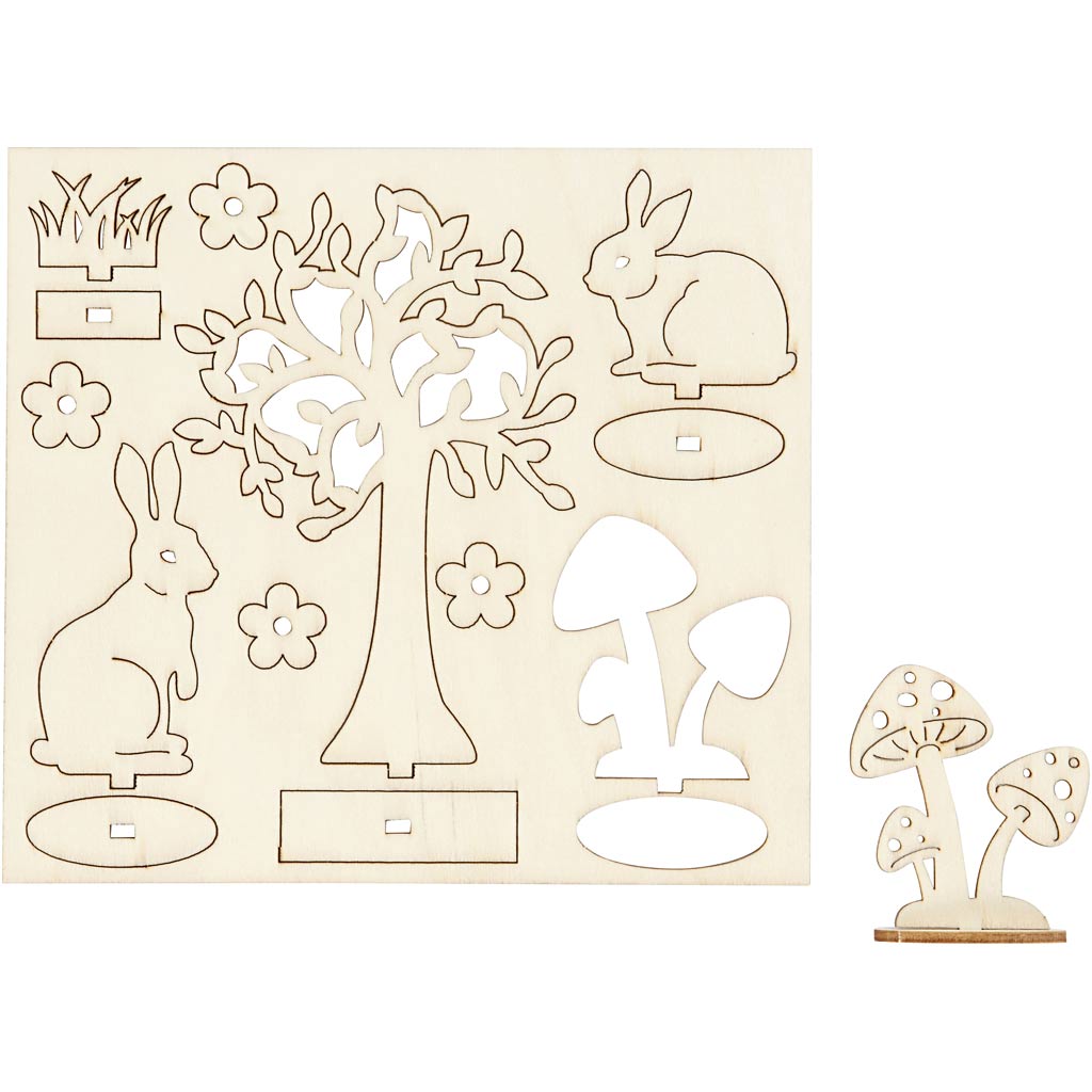 Figure in legno fai da te dell'azienda Creativ, l: 15,5 cm, l: 17 cm, spessore 3 mm, 1 scatola