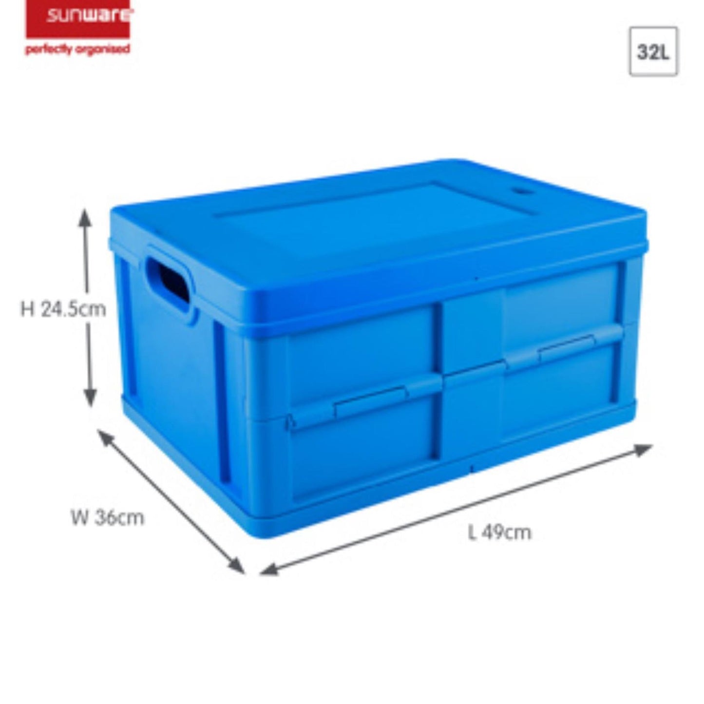 Caja plegable cerrada Sunware 32l con tapa