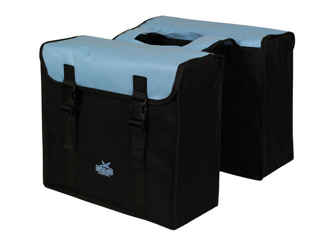 Bolsa doble de Groenlandia, azul negro. Dimensiones 38x34x13cm. Contenido total 35L