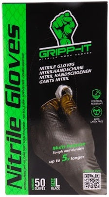 Guanti gripp-it gripp-it nitrile l box di 50 pezzi neri