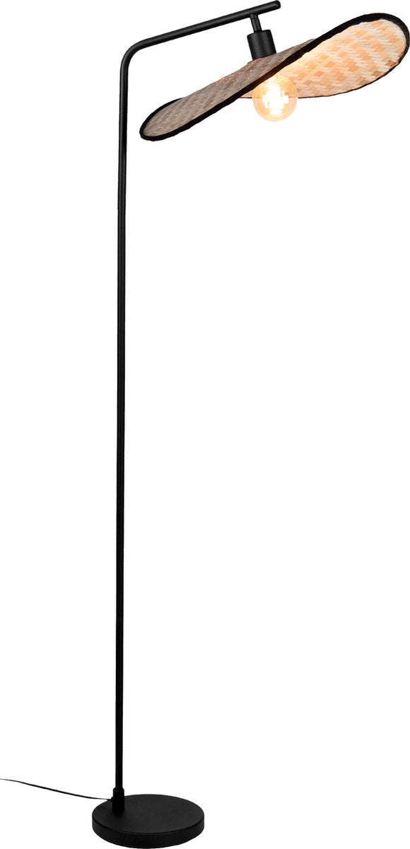 Eglo marywell vloerlamp - e27 - 159,5 cm - zwart bruin - hout