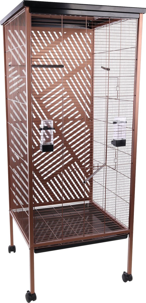 Flamingo volière falco - koper - 63 x 65 x 152.5 cm - ruim en stijlvol vogelverblijf