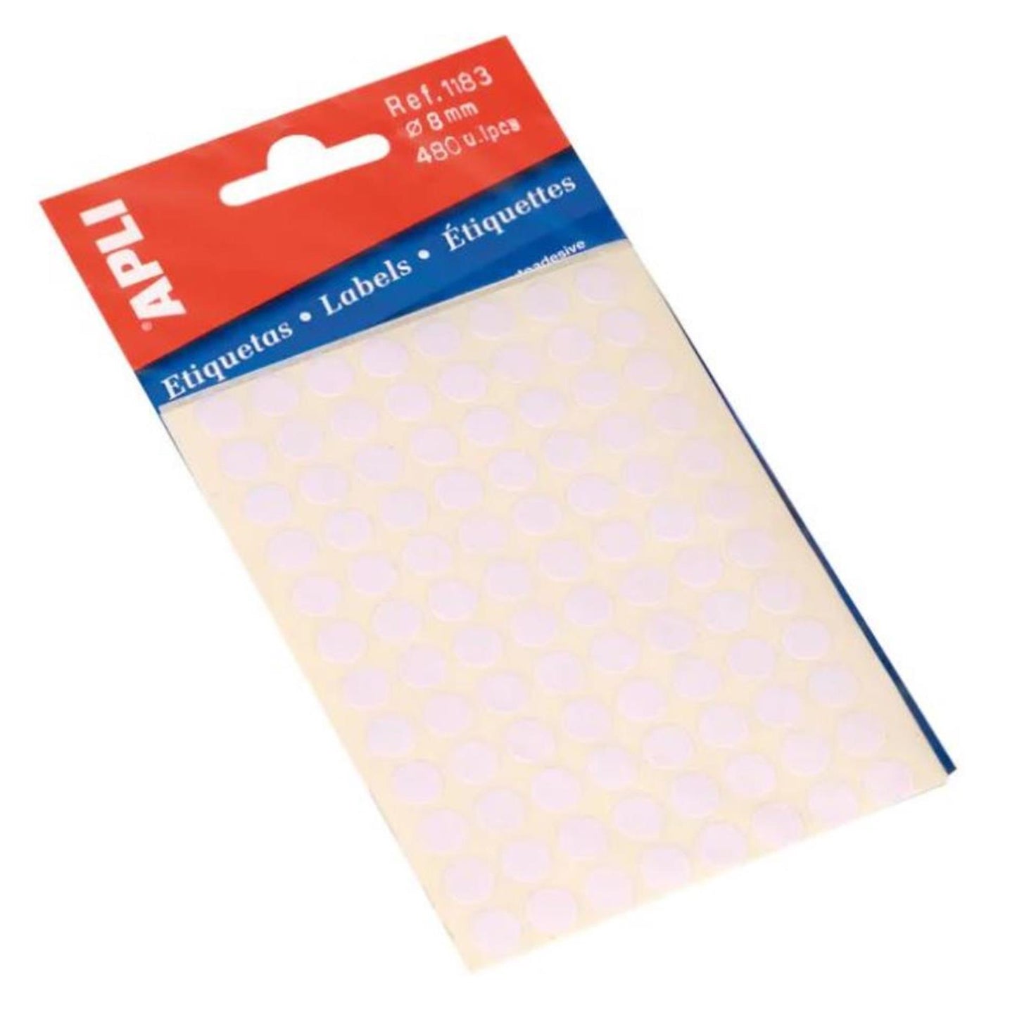 Etiqueta Apli redonda 8mm blanca