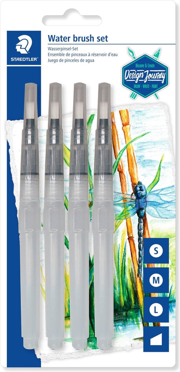 Viaggio nel design Staedtler - spazzole ad acqua - 4 dimensioni
