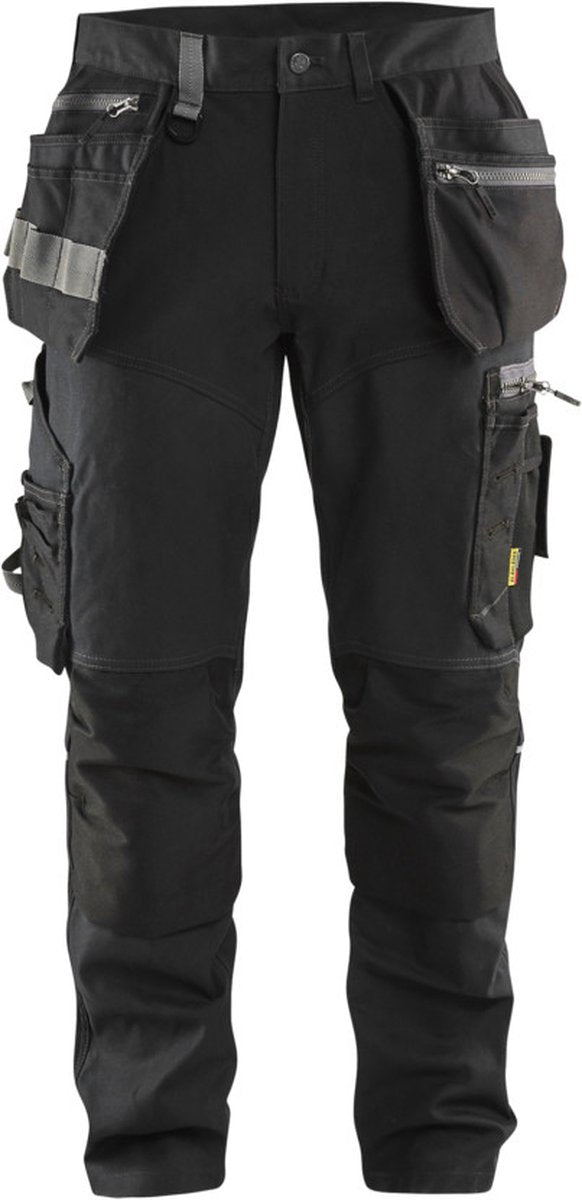 Blåkläder blaklader 1599 pantaloni da lavoro con pannelli elasticizzati e tasche per chiodi - nero - c56