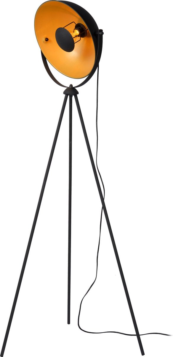 Lucide alvaro - lampada da terra - 1xe27 - nero