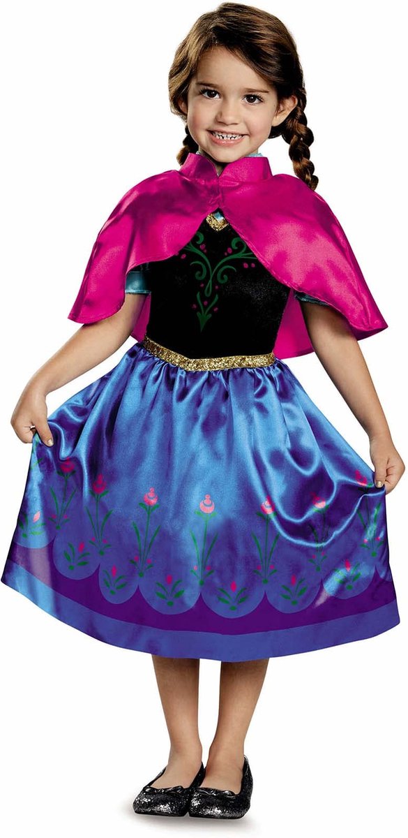 Disfraz Disney - frozen, anna on the road classic, talla xs (3t-4t años), niñas