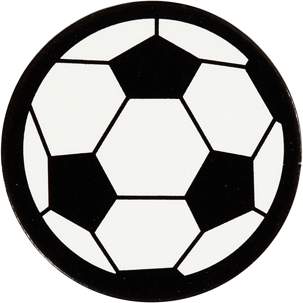 Etiqueta de empresa Creativ, fútbol, d 25 mm, blanco negro, 20 piezas 1 caja