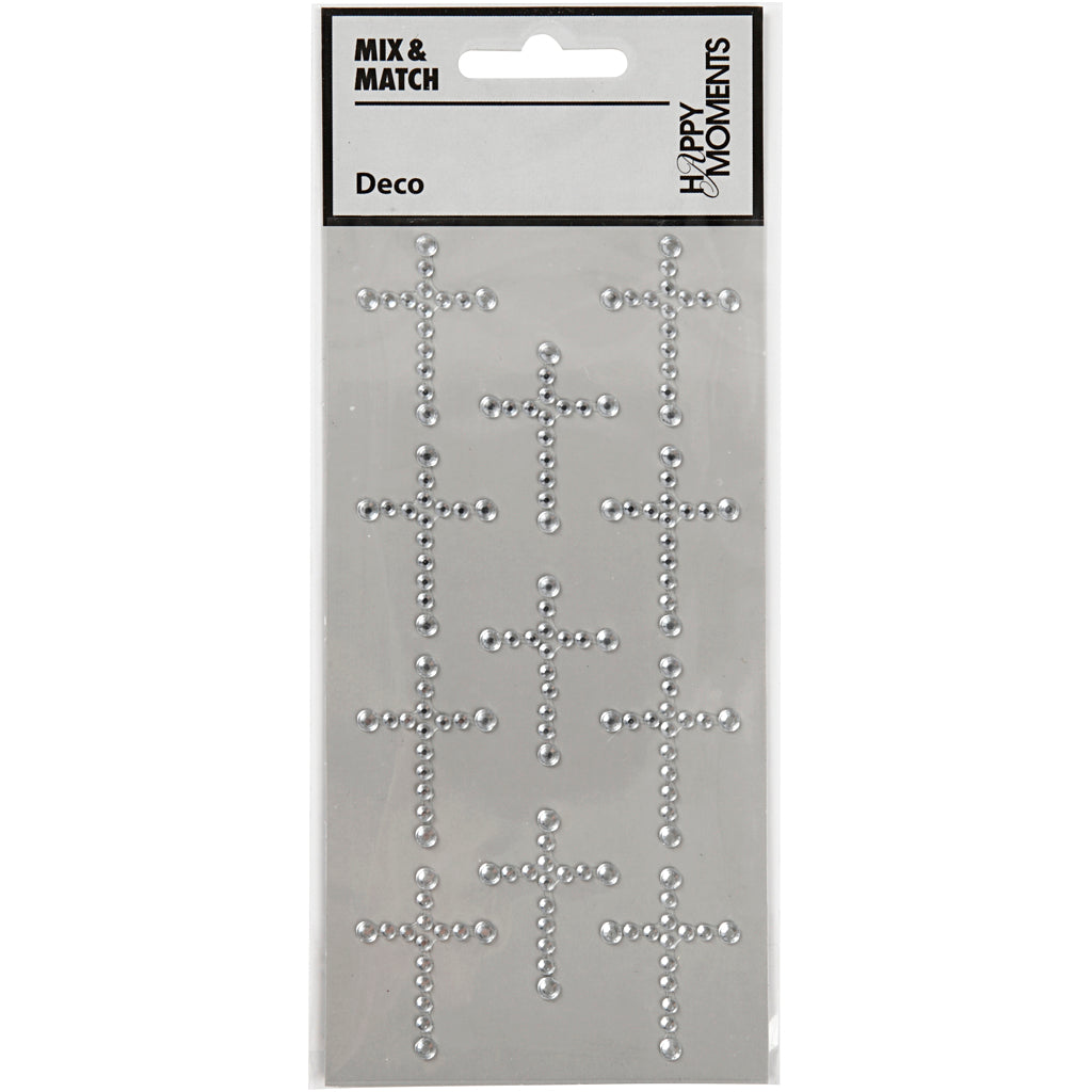 Strass Creative Company, misura 35x25 mm, argento, 11 pezzi, 1 scatola