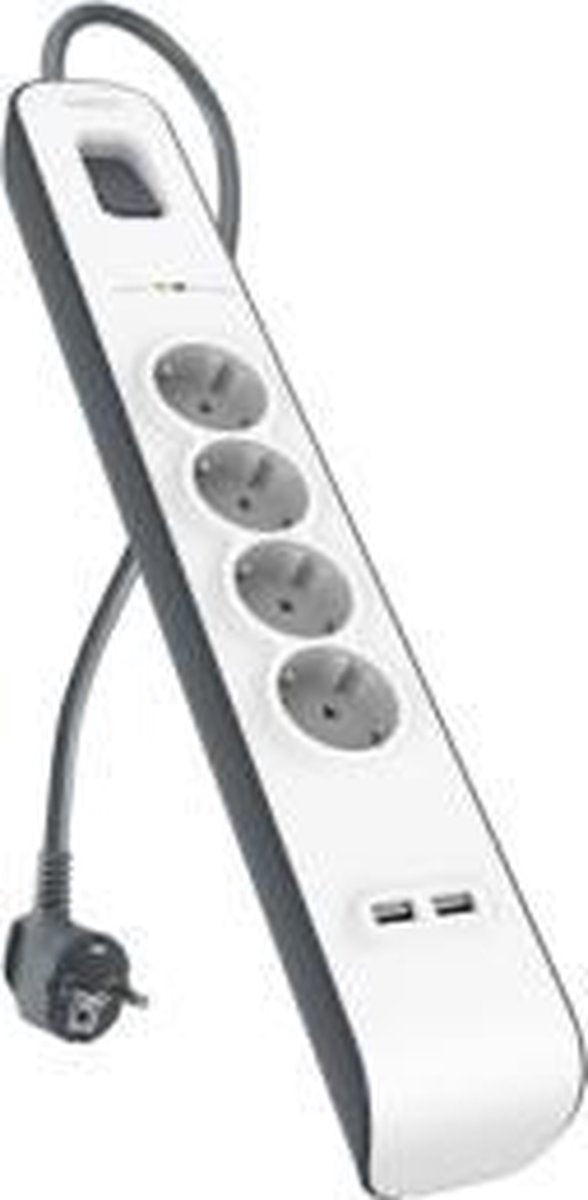 Presa multipla Belkin con 4 uscite e 2 porte USB 2.4a - protezione da sovratensione (connessione francese)