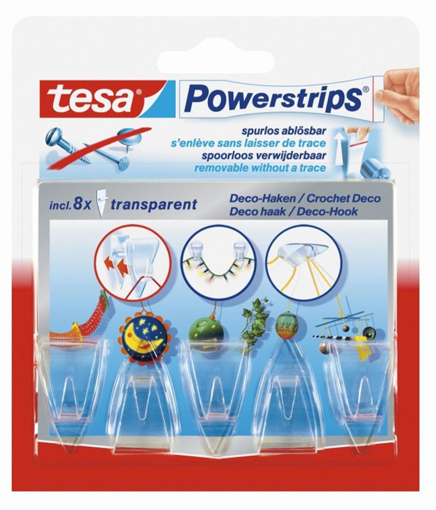 Multiprese Tesa Deco Hook trasparenti