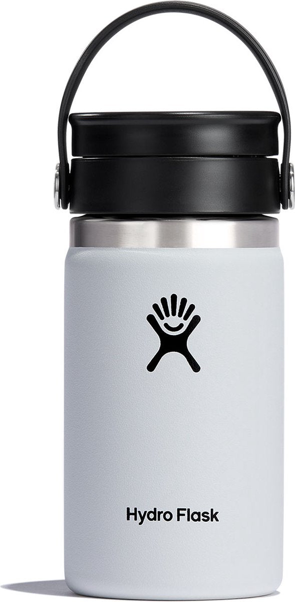Tazza da caffè Hydro flask con coperchio largo e flessibile (354 ml) - bianca