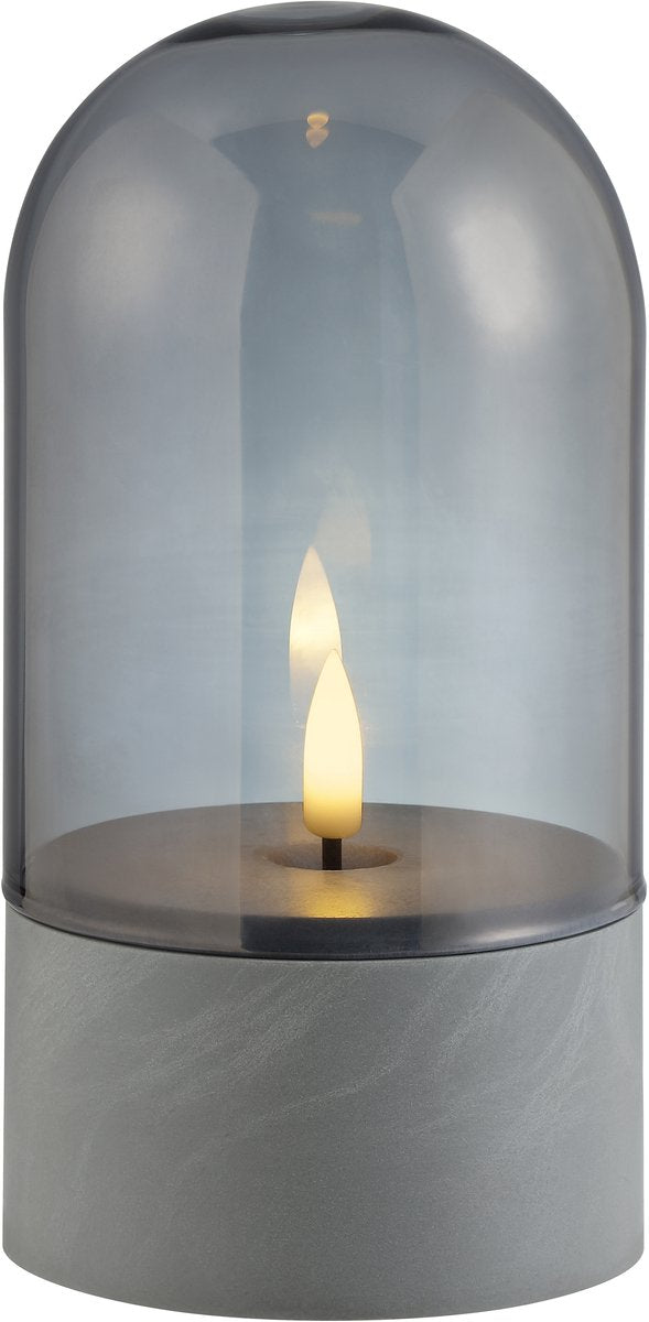 Brilliant illusion - buiten tafellamp - led - 2500k - ip44 - batterij aa - grijs smoked glas
