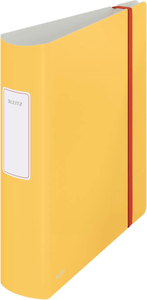 Raccoglitore Leitz 180° active in plastica accogliente con etichetta sul dorso - 2 anelli A4 - larghezza dorso 82 mm - giallo caldo
