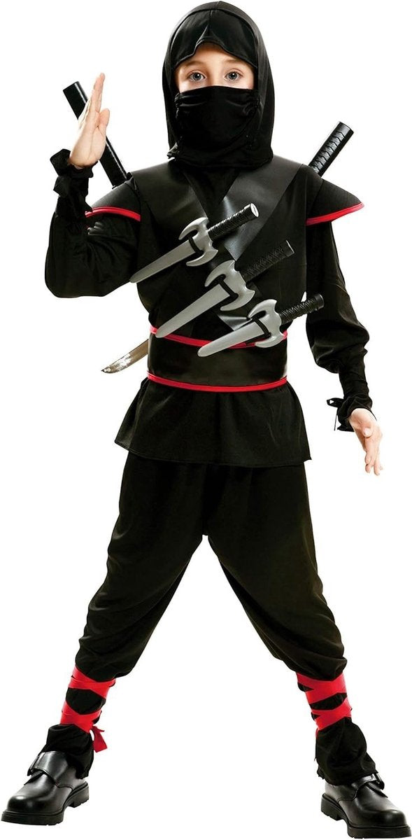 Costume da ninja assassino per bambini Mom funcompany nero rosso - 5-6 anni (116cm)