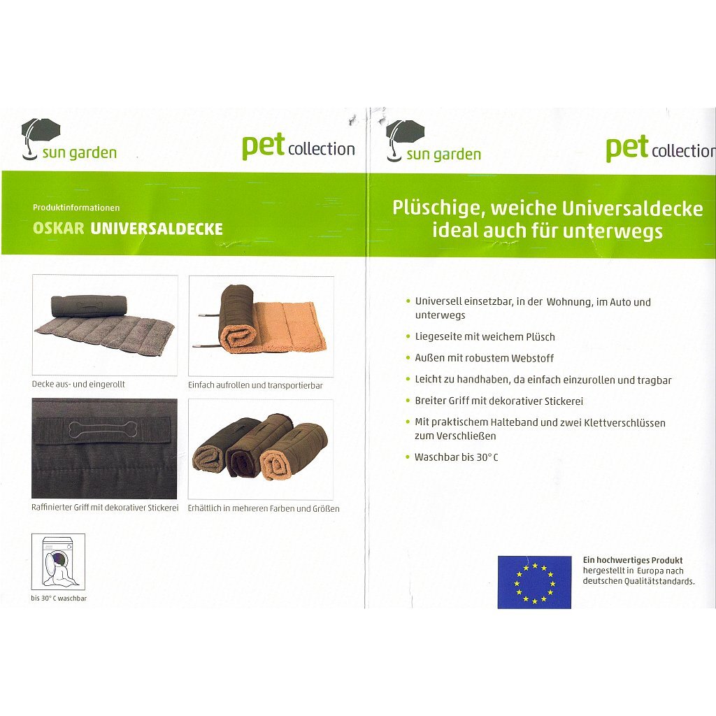 Sun Garden Garden Sun Garden Oskar Vestido para perros enrollable 100x65x4 CM Gray