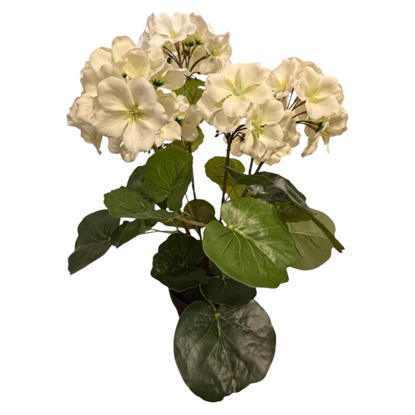 Mansión atmósfera planta artificial pelargonium blanco 42cm