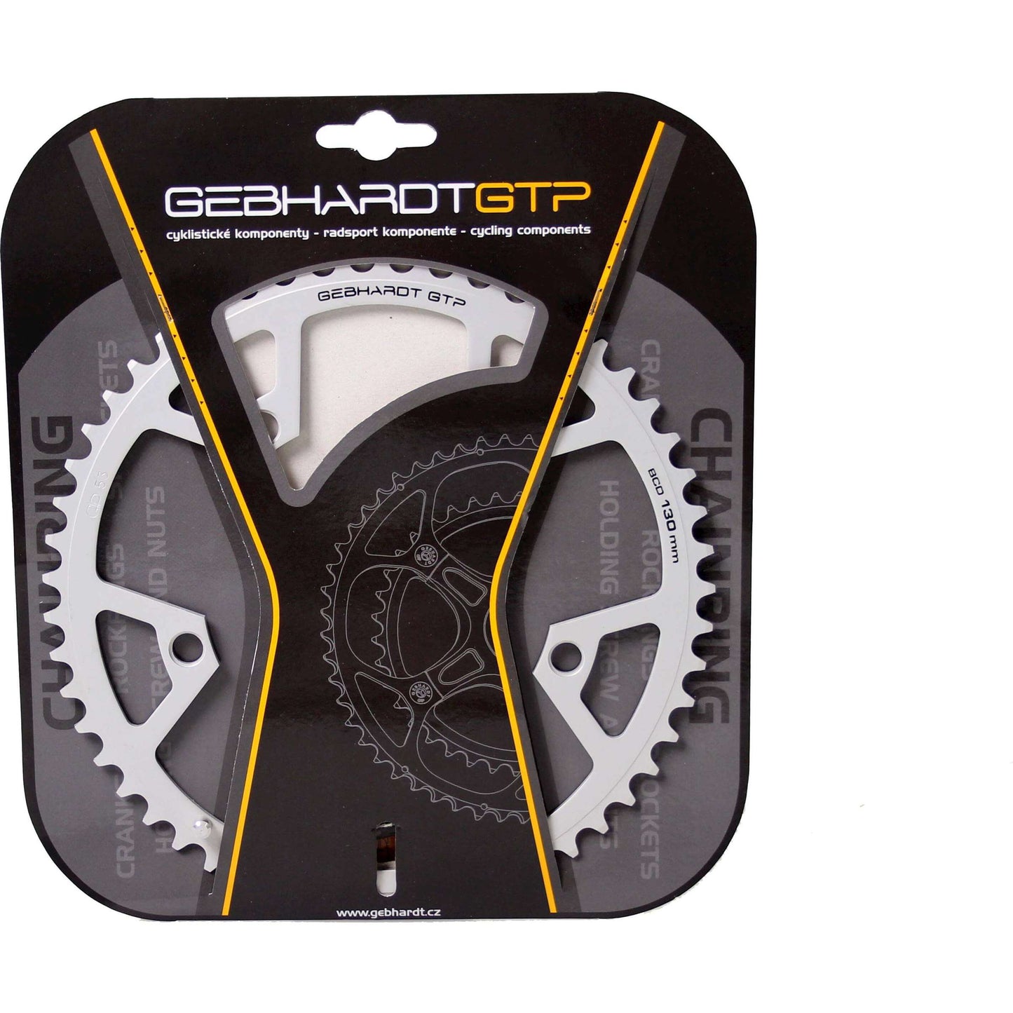 GEBHARDT con ginna con foglia 53t 5 fori 9sp argento
