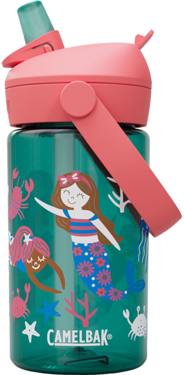 Borraccia Camelbak Thrive Flip con cannuccia per bambini - 400 ml - con cannuccia - borraccia - verde (amiche sirene)