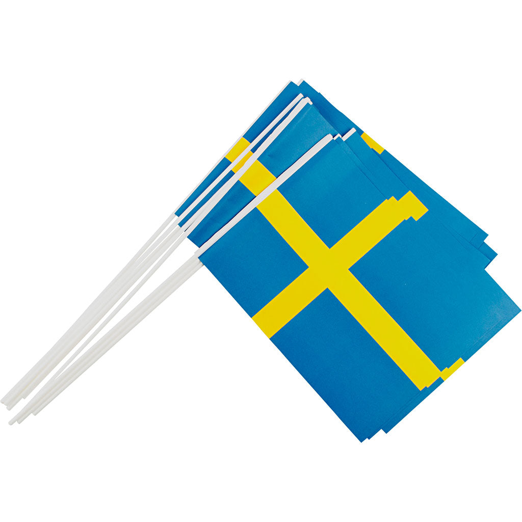 Flags, Dim 20x25 cm, 10 pezzi 1 scatola, Svezia