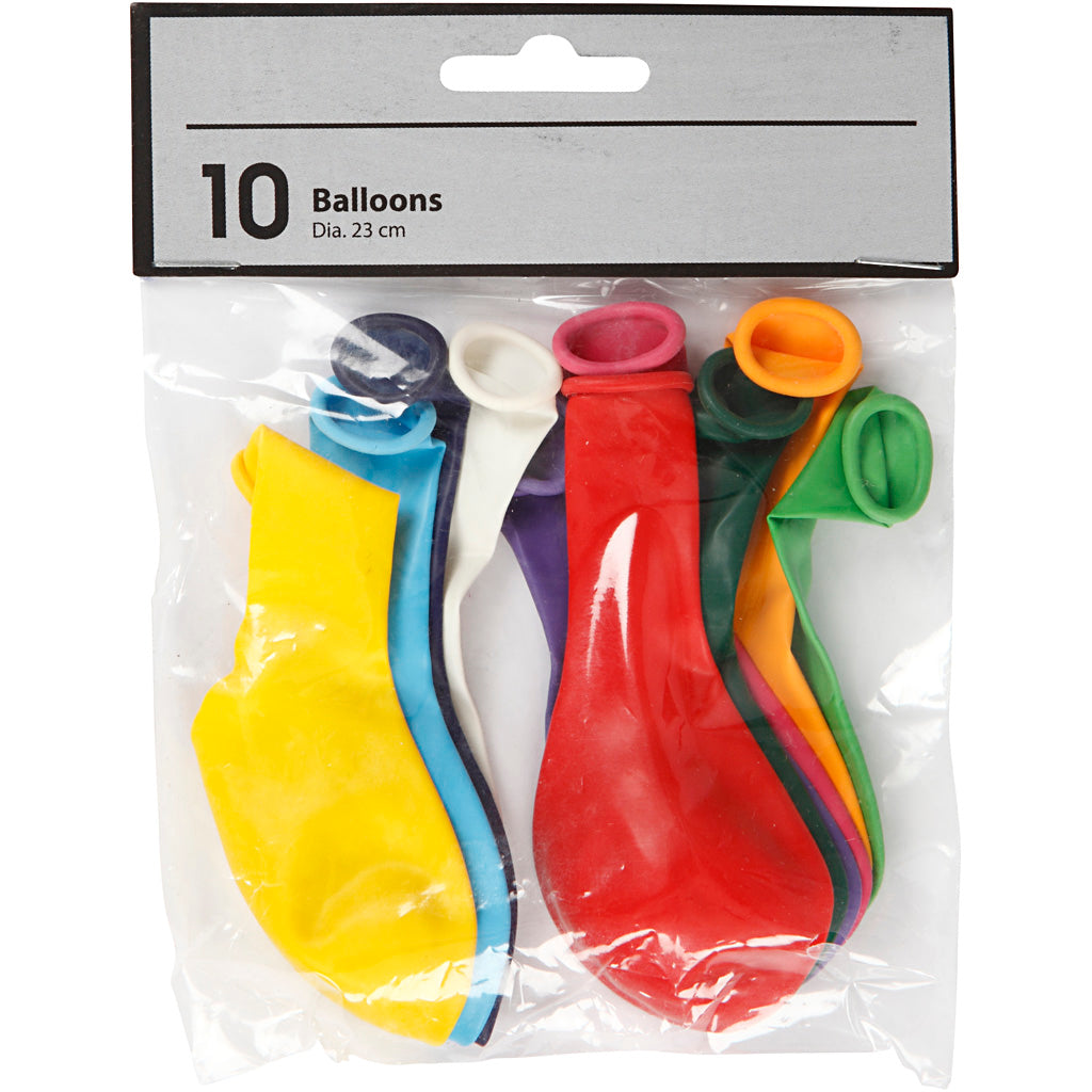 Palloncini aziendali Creativ, rotondi, d 23 cm, vari colori, 10 pezzi 1 scatola