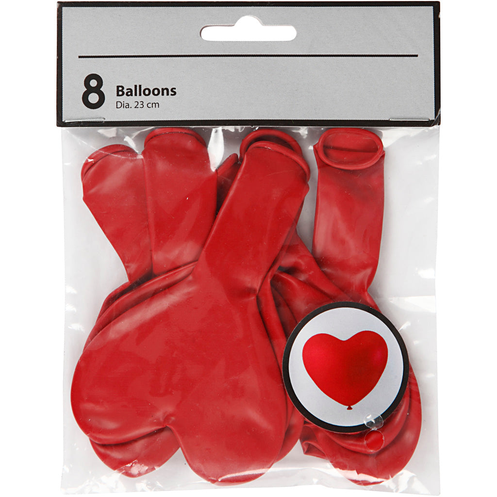 Globos de empresa Creativ, corazón, rojo, 8 piezas 1 caja
