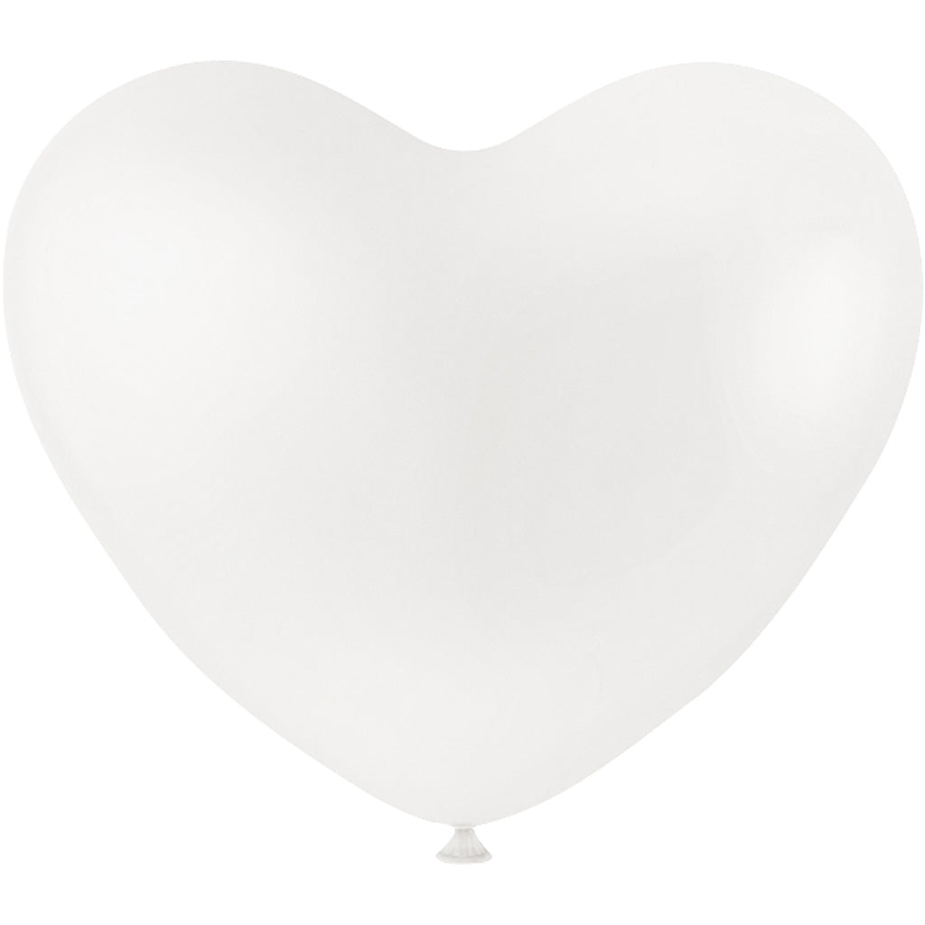 Palloncini aziendali Creativ, cuore, bianchi, 8 pezzi 1 scatola