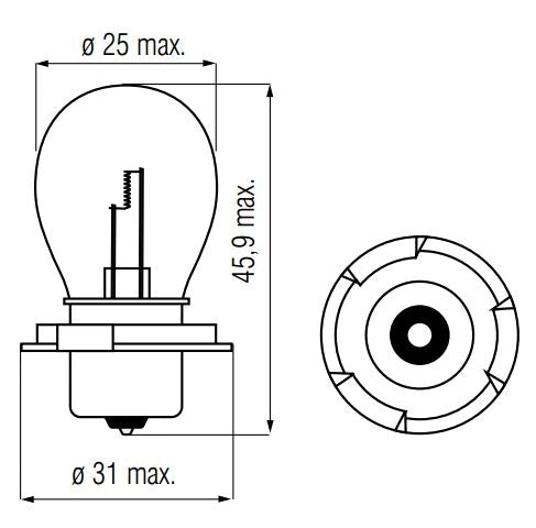 Lámpara Bosma 12V-15W P26S