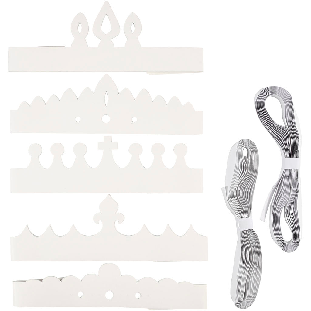 Coronas de empresa Creativ, h: 10-16,5 cm, l: 60 cm, 230 gr, blanco, 50 piezas 1 caja