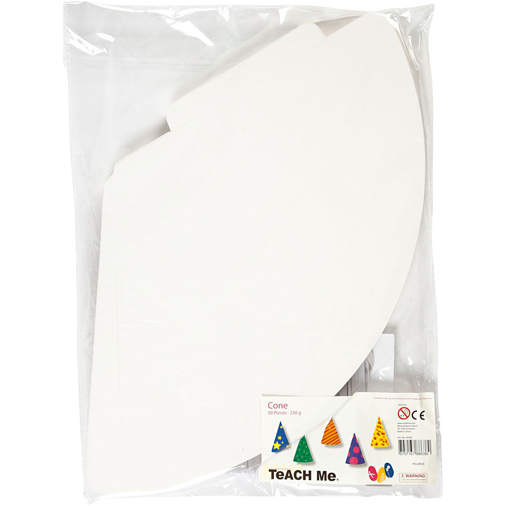 Cono aziendale Creativ, h: 23 cm, p 16,5 cm, 230 g, bianco, 50 pezzi 1 scatola