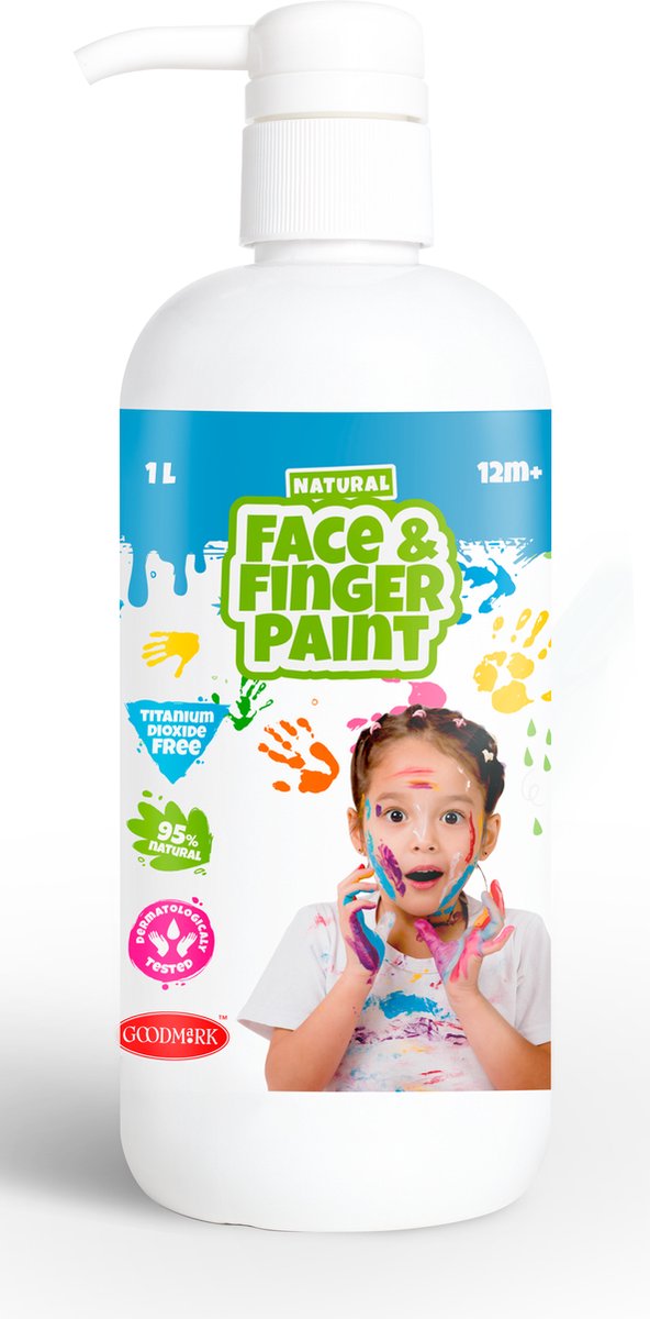 Bottiglia di fingerpaint del viso naturale Boti con pompa bianca, 1L