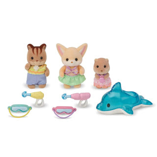 Epoch Familias Sylvanian Trio Trío Distribución de amigos Natación Diversión Diversión