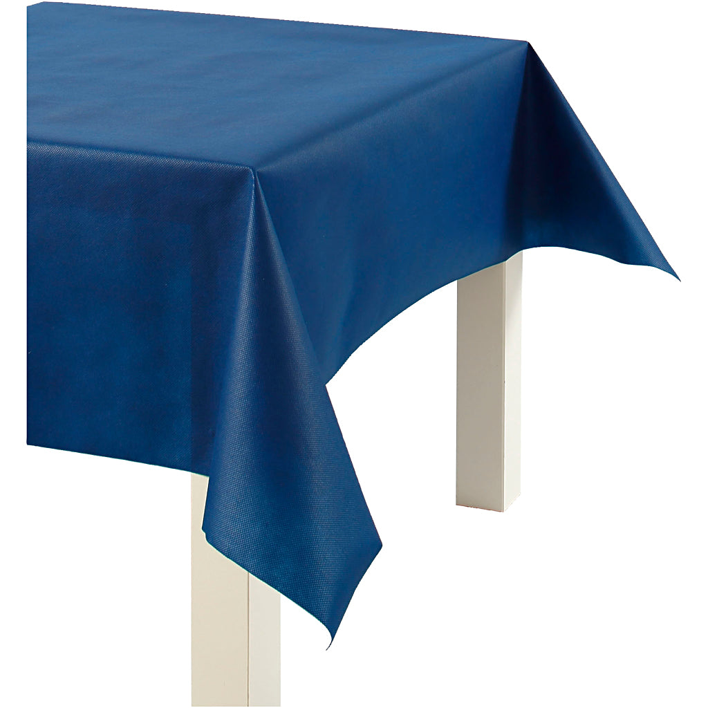 Mantel de empresa Creativ de imitación textil, ancho: 125 cm, 70 gr, azul oscuro, 10 m 1 rollo