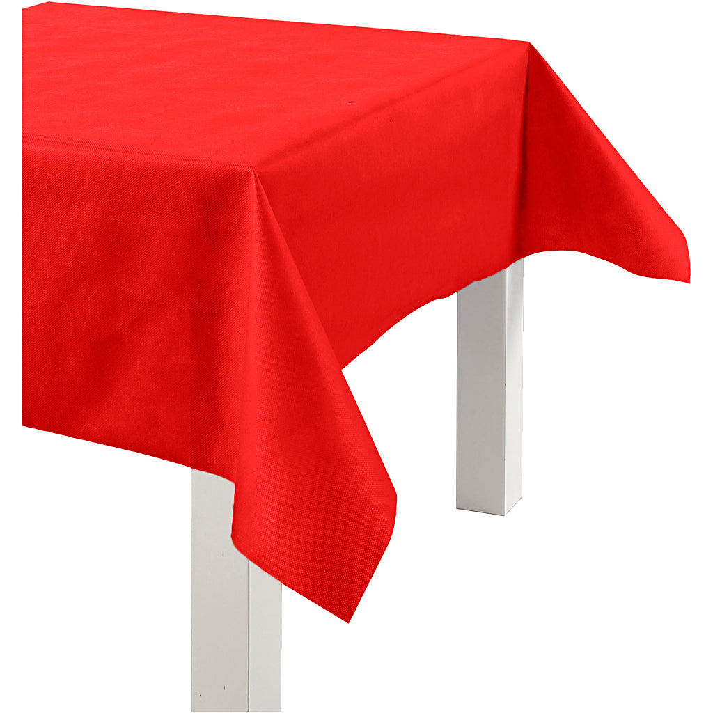 Tovaglia aziendale Creativ in finto tessuto, l: 125 cm, 70 gr, rosso, 10 m 1 rotolo
