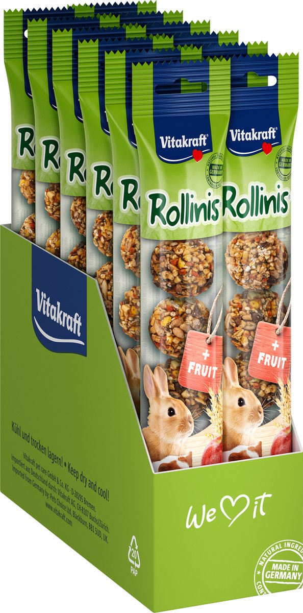 Vitakraft rollinis frutta - snack per roditori - 12x48 gr