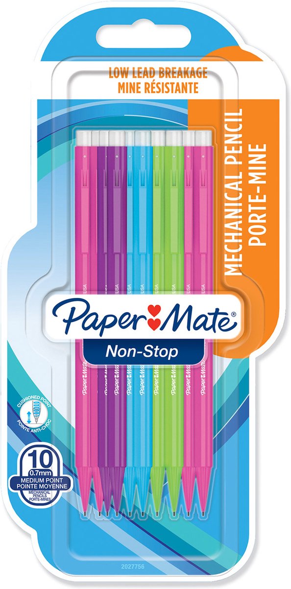 Matite meccaniche non-stop Paper Mate | 0,7 mm | hb#2 | vari colori | 10 pezzi
