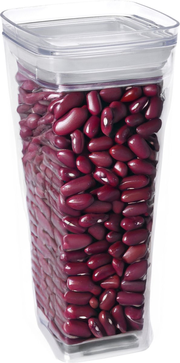 Excellent houseware voorraadpot - met deksel - 1,7l - kunststof - transparant - voorraadbus