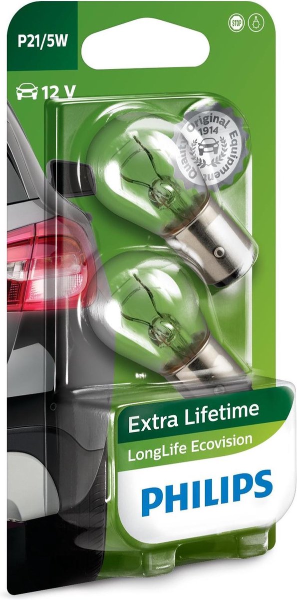 Philips illuminazione per interni p21 5w longlife ecovision 12v 2 pezzi
