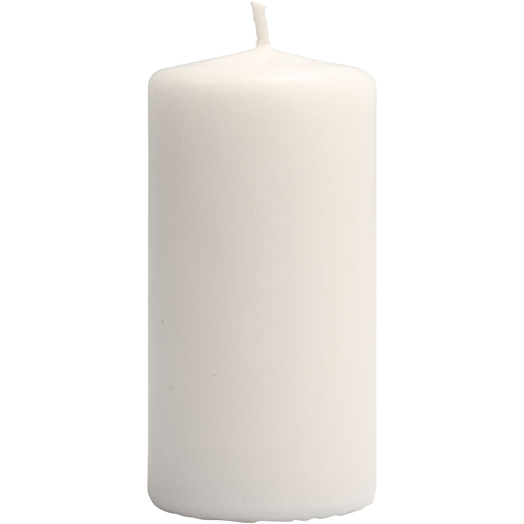 Candele aziendali Creativ, h: 100 mm, d 50 mm, bianco, 6 pezzi 1 scatola