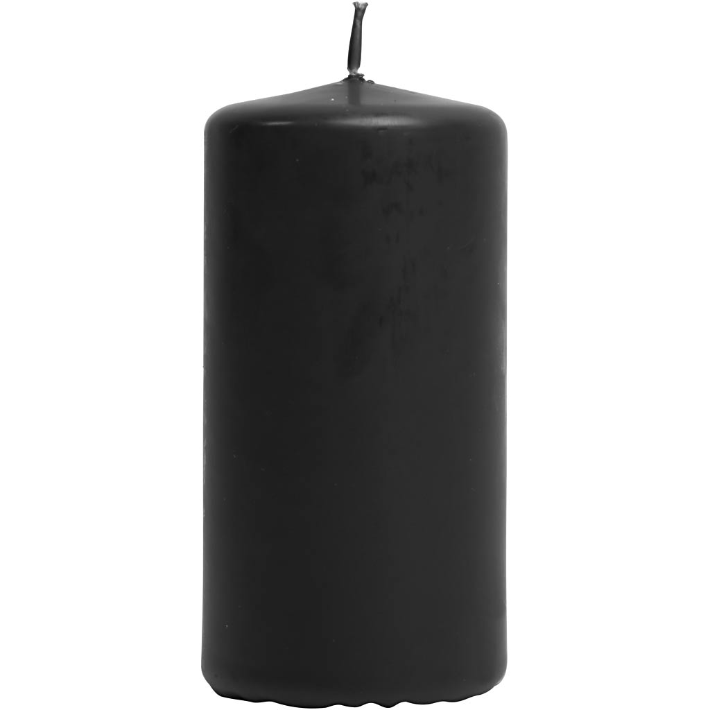 Candele aziendali Creativ, h: 100 mm, d 50 mm, nere, 12 pezzi 1 scatola