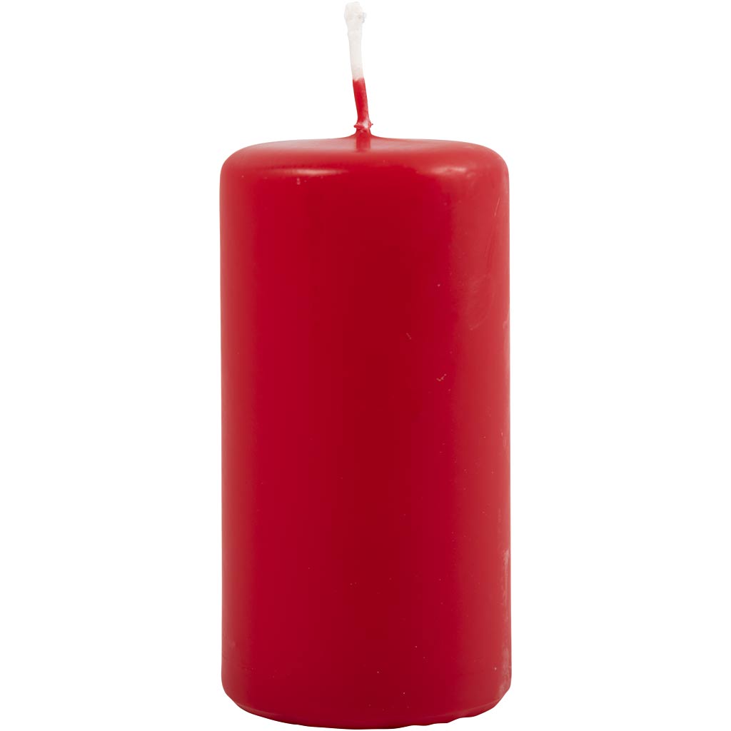 Candele aziendali Creativ, h: 100 mm, d 50 mm, rosso, 12 pezzi 1 scatola