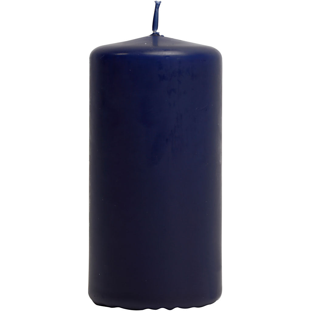 Candele aziendali Creativ, h: 100 mm, d 50 mm, blu, 6 pezzi 1 scatola