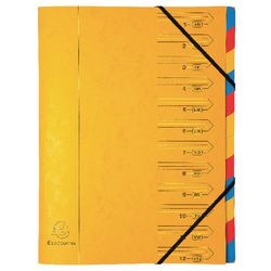 Carpeta clasificadora 54129e exacompta 12 compartimentos amarilla