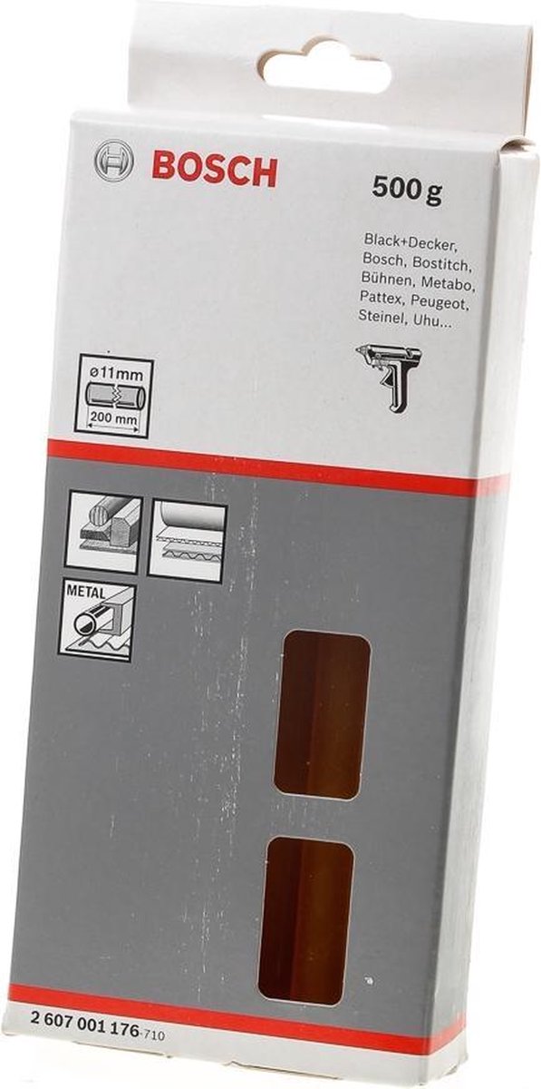 Cartucce di colla Bosch gialle - diametro 11 mm - lunghezza 200 mm - 25 pezzi