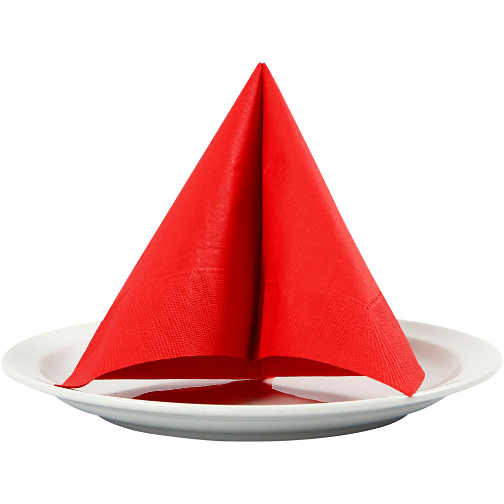 Servilletas Creativ Company, medidas 33x33 cm, rojo, 20 unidades, 1 caja