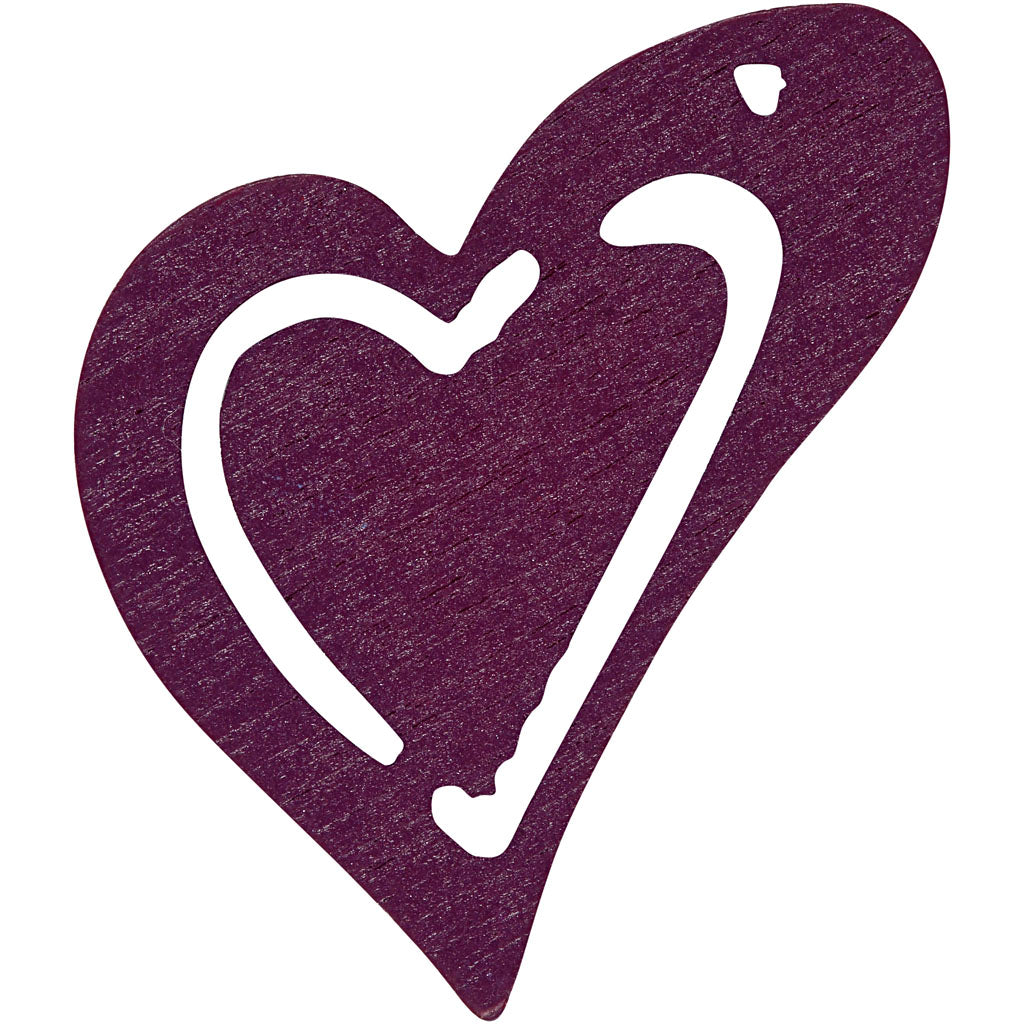Corazón de empresa Creativ, medidas 25x22 mm, grosor 1,7 mm, violeta oscuro, 20 piezas 1 caja