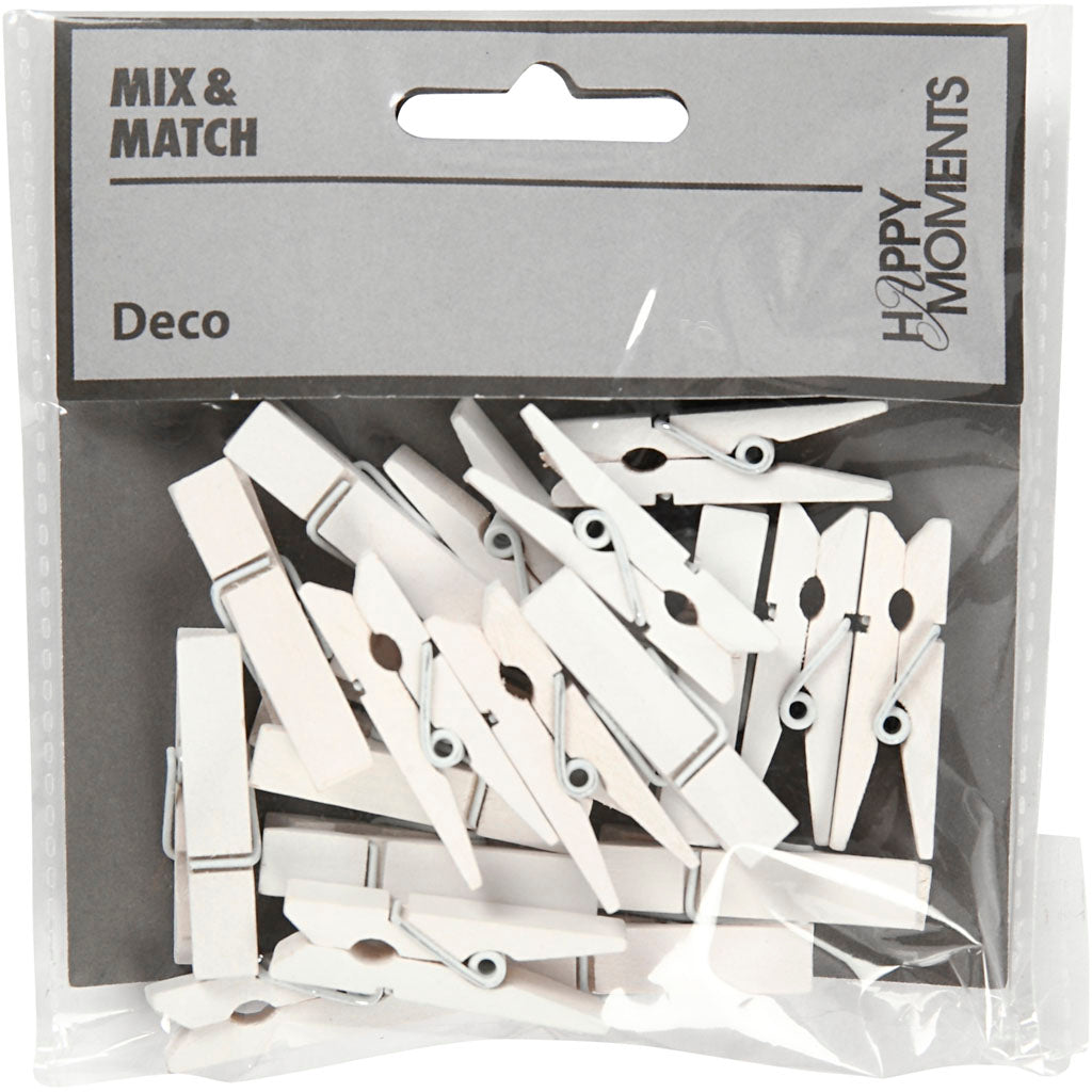 Minipinza para ropa Creativ company, tamaño 35x7 mm, grosor 9 mm, blanco, 20 piezas 1 caja