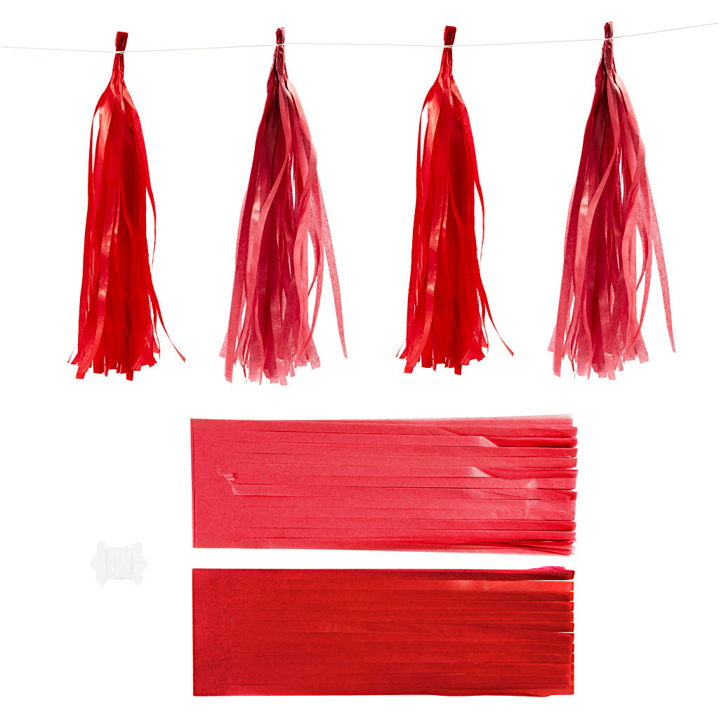Borlas de la empresa Creativ, medidas 12x35 cm, 14 g, rojo vino, 12 piezas 1 caja