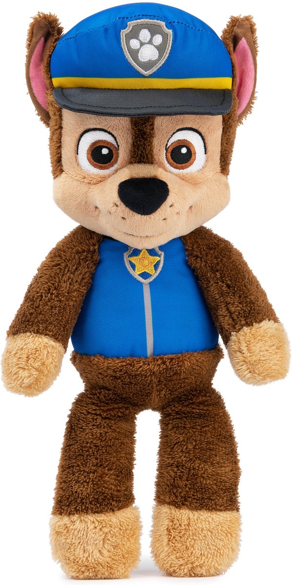 Pistola Paw Patrol - Peluche Chase con bracci lunghi di 33 cm - blu e marrone