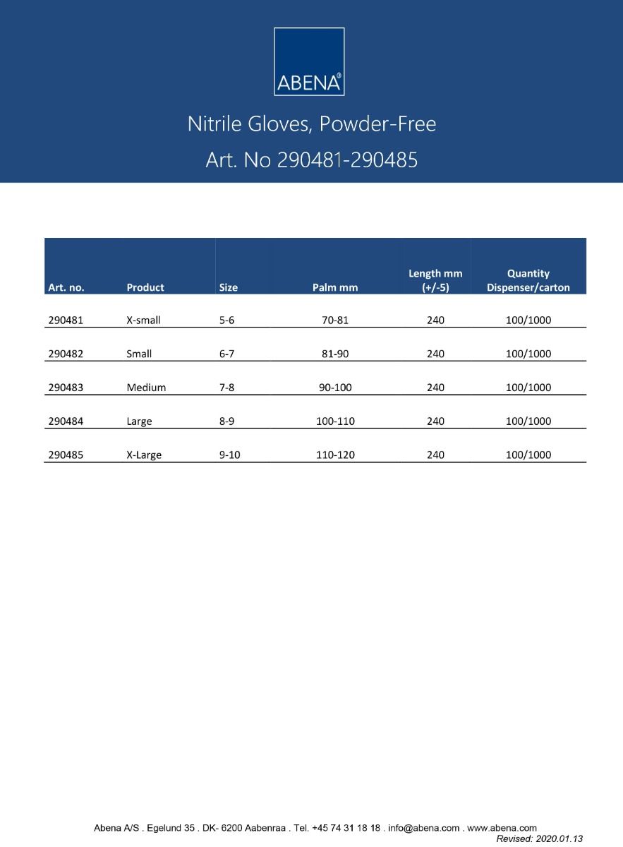 Abena Abena Guantes de nitrilo en polvo tamaño pequeño 100 piezas negras